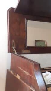 Coiffeuse Napoléon III, pendant travaux (détail)